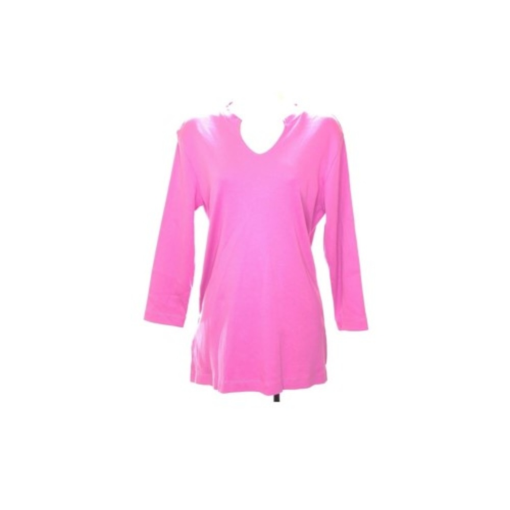 Lands' End Women's Rib Long Sleeve U-Neck Tunic Top Size Small